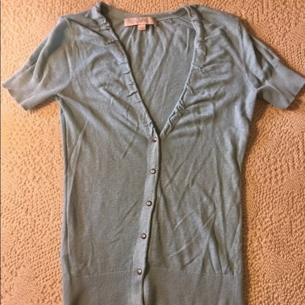 Loft button-up short sleeve cardigan